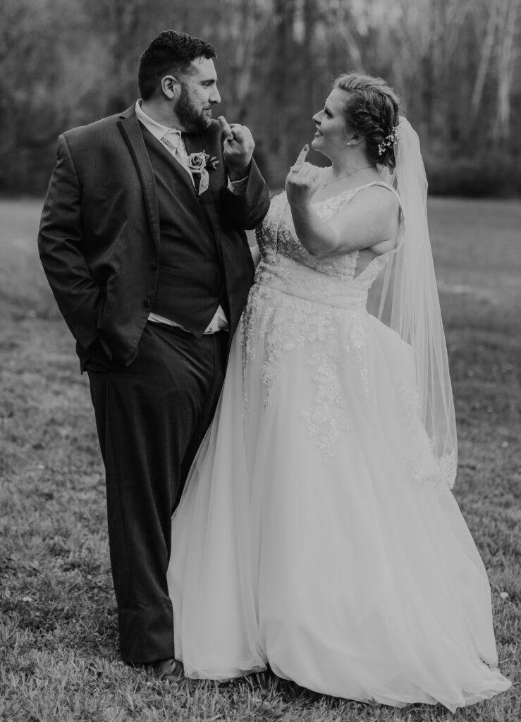bride and groom portraits at outdoor venue in West Virginia